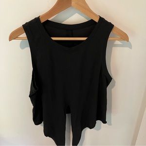 Lululemon black tank top with tie in front size 4/6